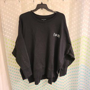 Universal Standard Logo Crew Neck Sweatshirt Size 30 Black